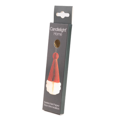 Candlelight Home Tree Decoration 15cm Santa Hat Paper Tree Decoration – Red & White 6pk