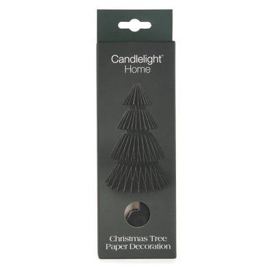 Candlelight Home Tree Decoration 20cm Paper Christmas Tree Decoration – Black Hummingbird 6pk