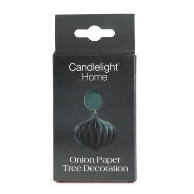 Candlelight Home Tree Decoration 9cm Onion Paper Tree Decoration – Dark Green 6pk