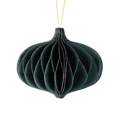 Candlelight Home Tree Decoration 9cm Onion Paper Tree Decoration – Dark Green 6pk