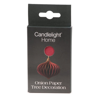 Candlelight Home Tree Decoration 9cm Onion Paper Tree Decoration – Deep Red 6pk