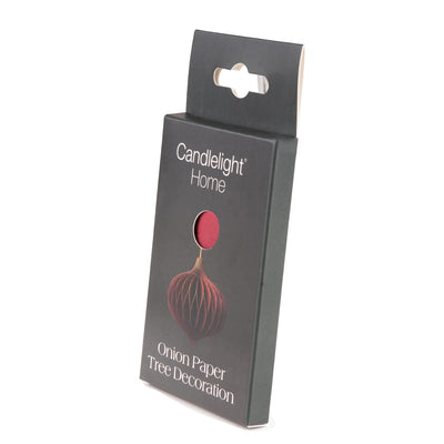Candlelight Home Tree Decoration 9cm Onion Paper Tree Decoration – Deep Red 6pk