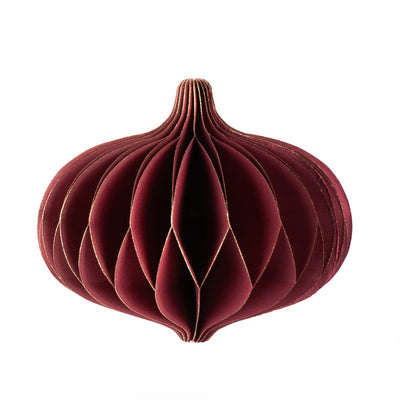 Candlelight Home Tree Decoration 9cm Onion Paper Tree Decoration – Deep Red 6pk
