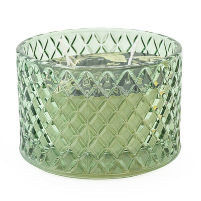 Candlelight Home Two Wick Wax Pot Candles Two Wick Candle Borneo With Corsia Scent - Green 6PK