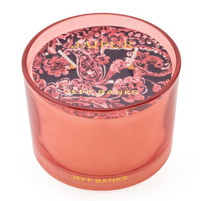 Candlelight Home Two Wick Wax Pot Candles Two Wick Candle Jaipur With Kashmir & Fig Scent - Pink 6PK