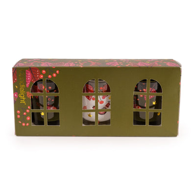 Candlelight Home Votives Set of 3 Votives – Birds in Green 6pk