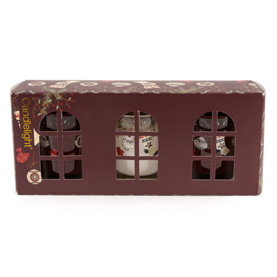Candlelight Home Votives Set of 3 Votives – Red Stockings & Baubles 6pk