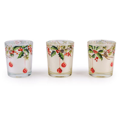 Candlelight Home Votives Set of 3 Votives - Ribbon & Bows in Cream 6pk