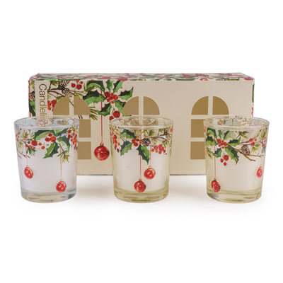 Candlelight Home Votives Set of 3 Votives - Ribbon & Bows in Cream 6pk