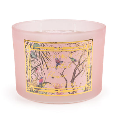 Candlelight Home Wax Pot Candles Chinoiserie 2 Wick Wax Filled Candle Pot Oriental Flower Scent 380g 6PK