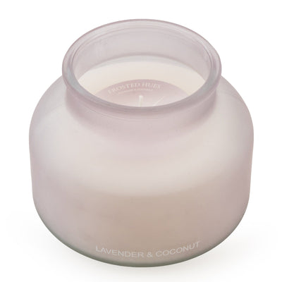 Candlelight Home Wax Pot Candles Large Candle Lavender & Coconut Scent - Frosted Lilac 10cm 6PK