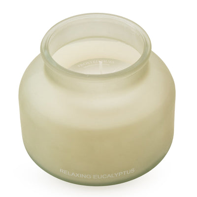 Candlelight Home Wax Pot Candles Large Candle Relaxing Eucalyptus Scent - Frosted Green 10cm 6PK