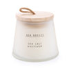 Candlelight Home Wax Pot Candles Large Wax Filled Frosted Glass Pot with Wooden Lid Candle Sea salt Scent 6 PK