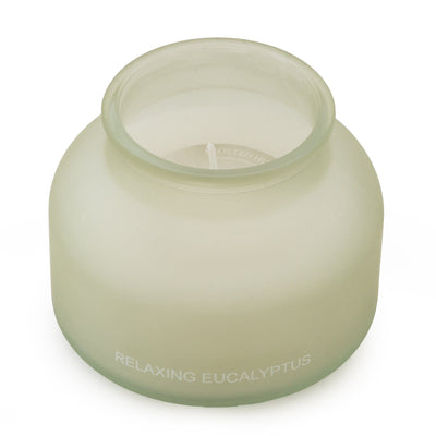 Candlelight Home Wax Pot Candles Small Candle Relaxing Eucalyptus Scent - Frosted Green 7cm 6PK