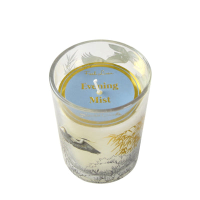 Candlelight Home Wax Pot Candles Wax Filled Pot Evening Mist Candle Oriental Heron Design Clean Cotton Scent 220g (MO) 1PK