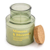 Candlelight Home 12cm Long Neck Glass Candle with Cork Lid 'Mimosa & Blossom' Olive - Mimosa Scent