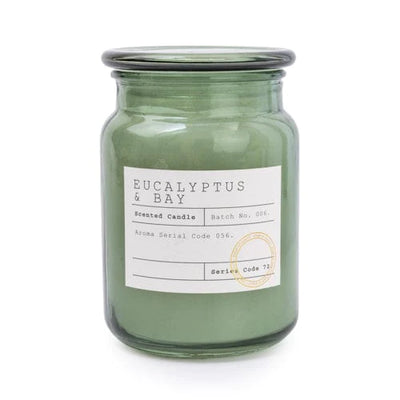 Candlelight Home 14.5CM GLASS WAX FILLED JAR WITH GLASS LID EUCALYPTUS & BAY - 5% KITCHEN GARDEN SCENT (3016-6622)