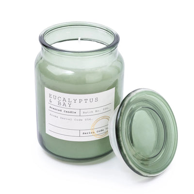 Candlelight Home 14.5CM GLASS WAX FILLED JAR WITH GLASS LID EUCALYPTUS & BAY - 5% KITCHEN GARDEN SCENT (3016-6622)