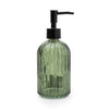 Candlelight Home 19CM GLASS SOAP DISPENSER GREEN WITH BLACK PUMP