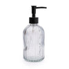 Candlelight Home 19CM GLASS SOAP DISPENSER GREY WITH BLACK PUMP