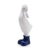 Candlelight Home 23CM SMALL RESIN DUCK WITH WELLIES - NAVY BLUE
