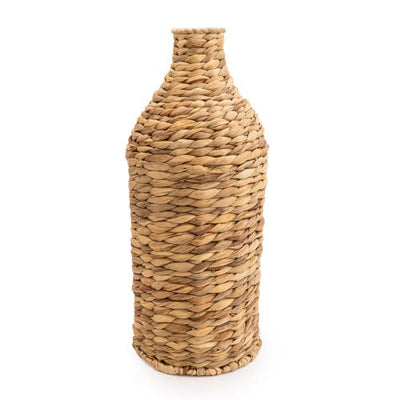Candlelight Home 40CM SMALL WOVEN VASE, WATERWEEDS AND METAL WIRE - PLAIN