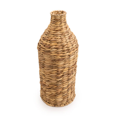 Candlelight Home 40CM SMALL WOVEN VASE, WATERWEEDS AND METAL WIRE - PLAIN