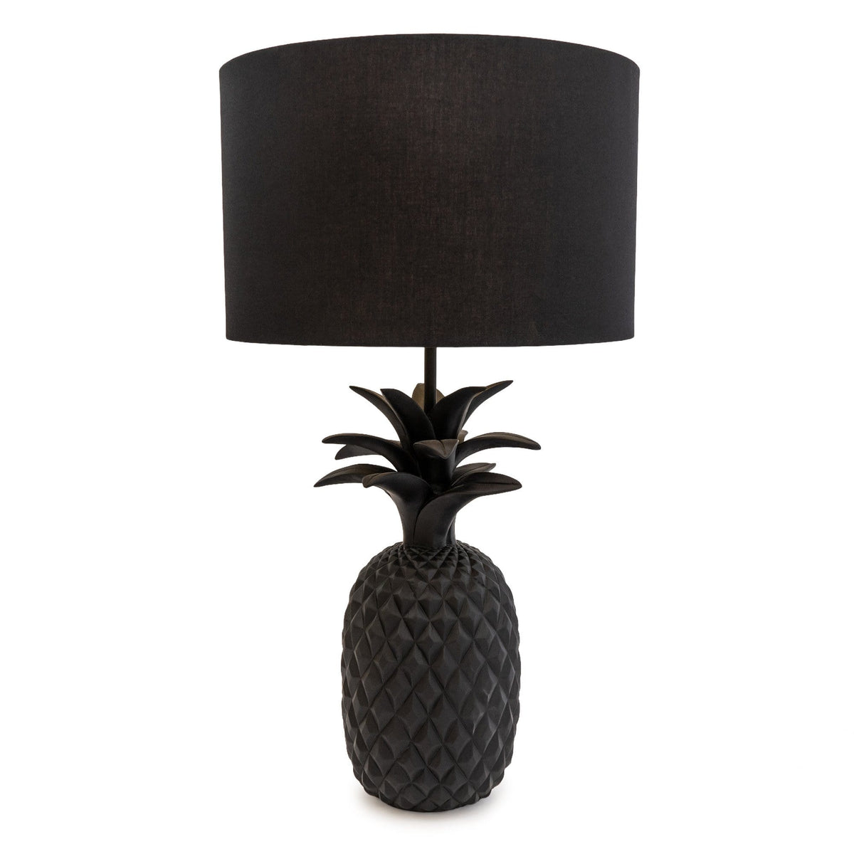 Black Pineapple Lamp with Black & Gold Shade 54.5cm (MO) 1PK