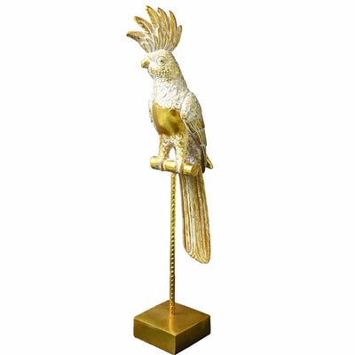 Candlelight Home Animals & Insects Parrot Ornament on Stand Gold 51cm 1PK