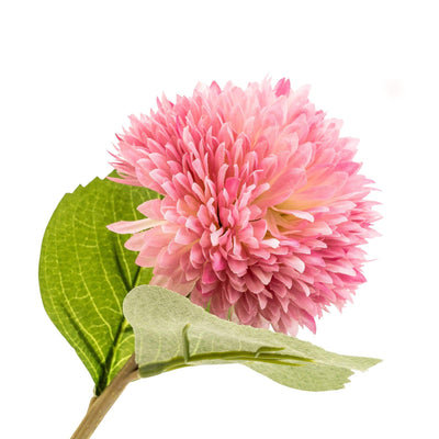 Candlelight Home Artificial Flowers Single Stem Faux Chrysanthemum Two Tone Pink and White 42cm 10PK