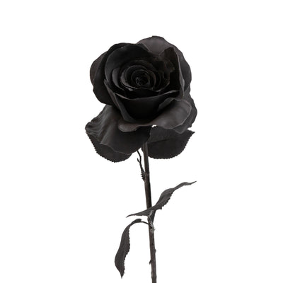 Candlelight Home Artificial Flowers Single Stem Faux Open Rose Black 54 cm Tall 10PK