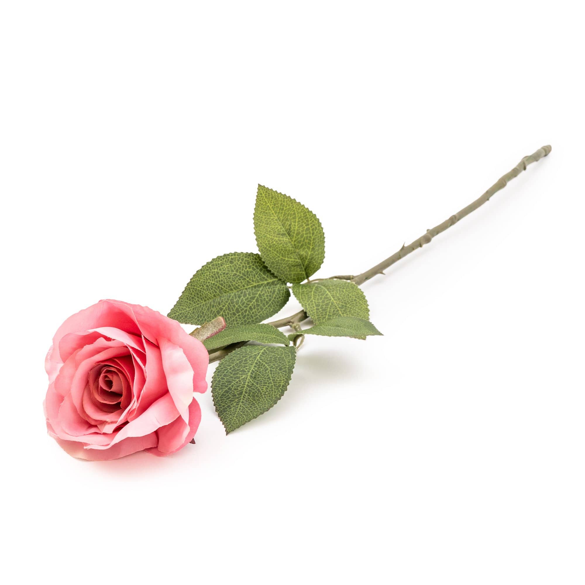 Single Stem Faux Open Rose Light Pink 54 cm Tall 10PK