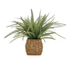 Candlelight Home Artificial Plants Fern In Seagrass Basket 43cm 4PK