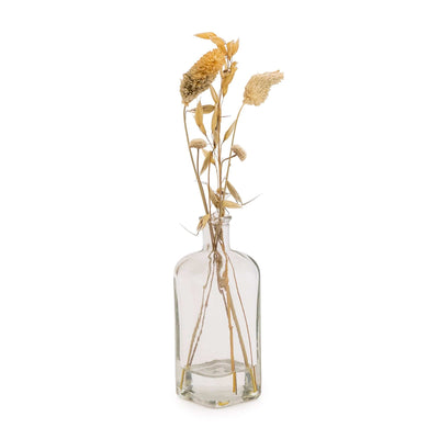 Candlelight Home Artificial Plants & Flowers Dried Flowers in Square Glass Vase (MO) 1PK