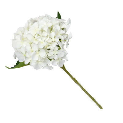 Candlelight Home Artificial Plants & Flowers Single Hydrangea White Faux Stem 46cm