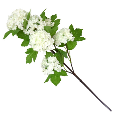 Candlelight Home Artificial Plants & Flowers Single Stem Faux  6 Headed Viburnum White 64cm