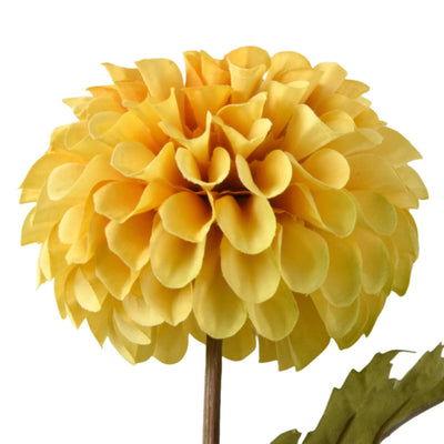 Candlelight Home Artificial Plants & Flowers Single Stem Faux Dahlia Ochre 60cm Tall