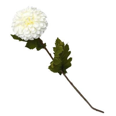 Candlelight Home Artificial Plants & Flowers Single Stem Faux Dahlia White 60cm Tall