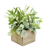 Candlelight Home Artificial Plants & Flowers Snowdrops & Herbs in Wooden Box (MO) 1PK
