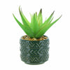 Candlelight Home Artificial Plants & Flowers Spikey Succulent in Ceramic Pot with Aztec Design Green 14cm 12PK