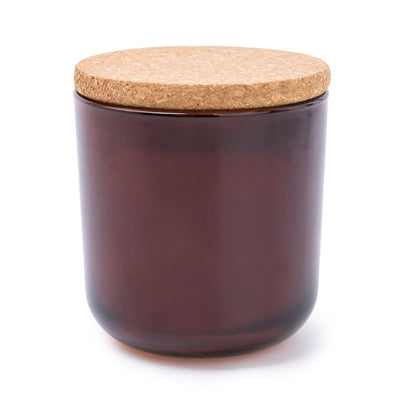 Candlelight Home BESPOKE 11CM GLASS JAR WAX FILLED POT WITH CORK LID AMBER - 5% JAPANESE INCENSE & AMBER SCENT (3017-3619)