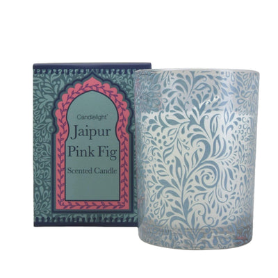Candlelight Home Boxed Candles Jaipur Pink Fig Wax Filled Pot Candle in Gift Box Pear and Fig Scent 220g 6PK