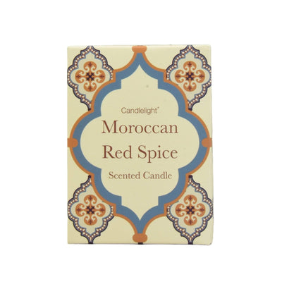 Candlelight Home Boxed Candles Moroccan Red Spice wax Filled Pot Candle in Gift Box Red Cinnamon Scent 220g 6PK