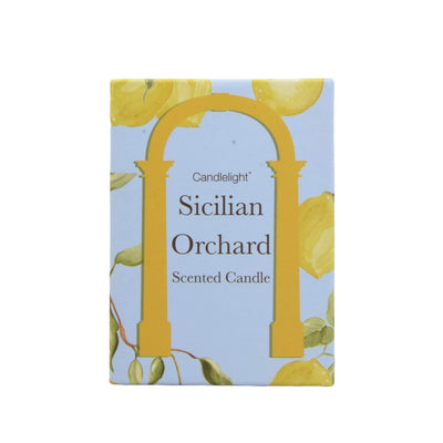 Candlelight Home Boxed Candles Sicilian Orchard Wax Filled Pot Candle in Gift Box Basil and Wild Lemon Scent 220g 6PK