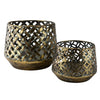 Candlelight Home Candle Holders Blackened Brass Tealight Holder Cut Out Design Medium 4PK
