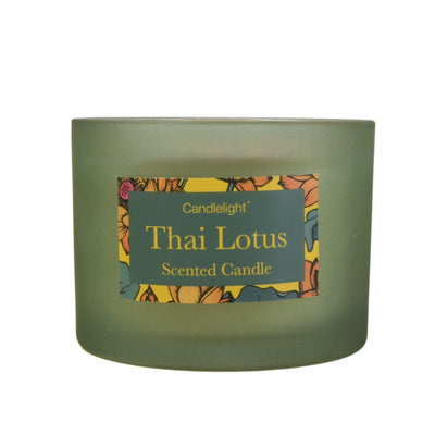 Candlelight Home Candle Thai Lotus 2 Wick glass filled Pot Candle Thai Flower Market Scent 380g