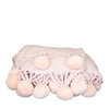 Candlelight Home Cushions & Throws WovenThrow With Pom Poms Pink 130cm 1PK