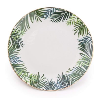 Candlelight Home Dinner Plates Set of 4 Emerald Eden Decal Dinner Plate with Gold Rim (MO) 1PK