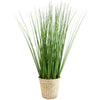 Candlelight Home Faux Tall Grass in Rattan Basket 53cm 4PK