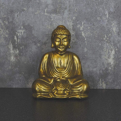 Candlelight Home Figures Sitting Buddha Ornament Antique Gold 20cm 4PK